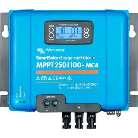 INVERTERS R US Victron Energy SmartSolar Charge Controller, MPPT 250V/100-MC4 Connection VE.Can, Blue, Aluminum SCC125110511